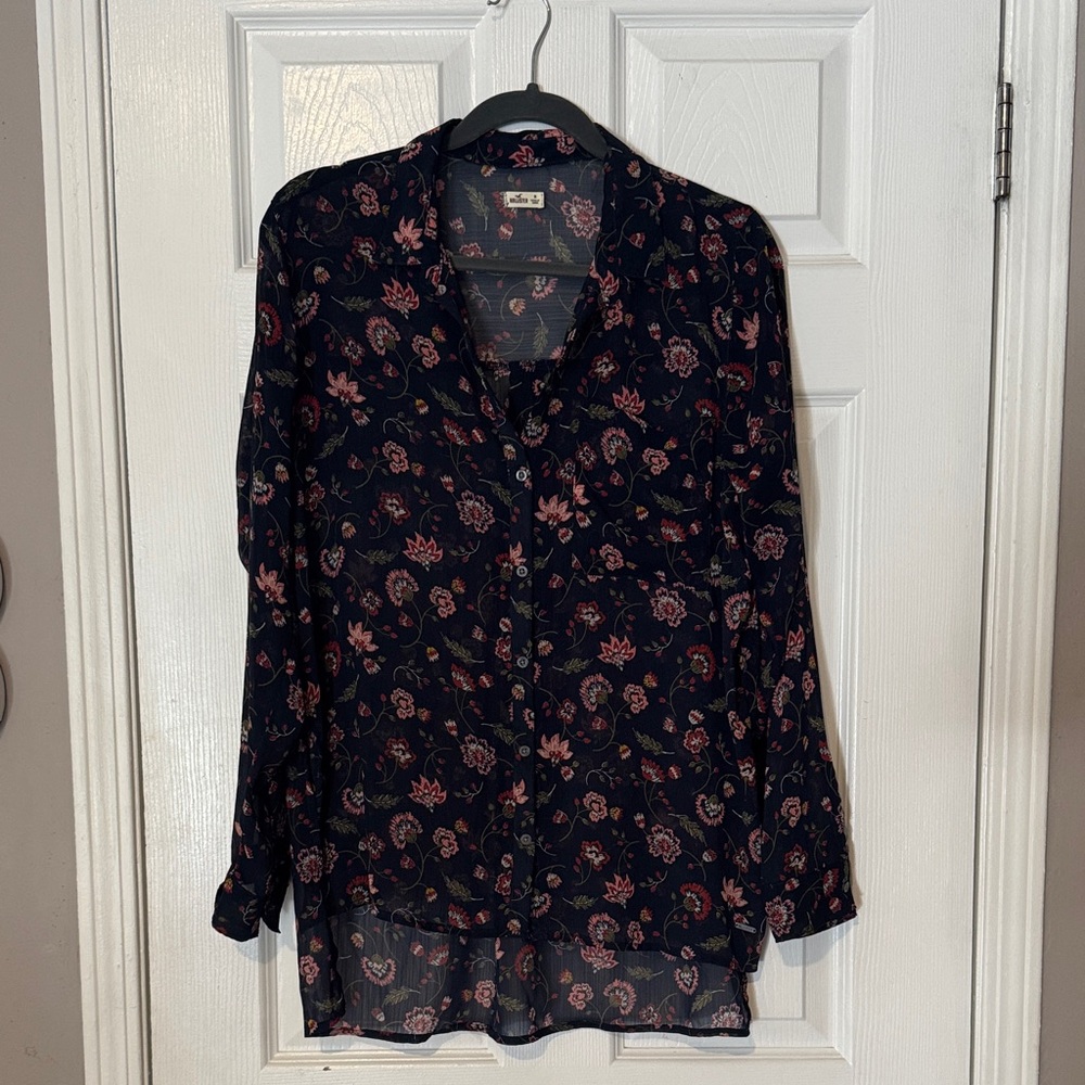 Hollister Dark Floral Blouse
